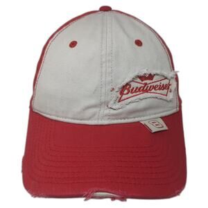 Budweiser Strapback Hat Red One Size Embroidered Chase Authentics